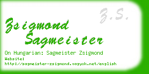 zsigmond sagmeister business card